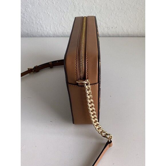 Michael Kors Jet Set Brown Akorn Multi East West Airplanes Crossbody Bag NEW - Picture 13 of 16